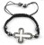 Bransoletka pleciona Shamballa krzyż gothic punk cyrkonie