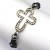 Bransoletka pleciona Shamballa krzyż gothic punk cyrkonie