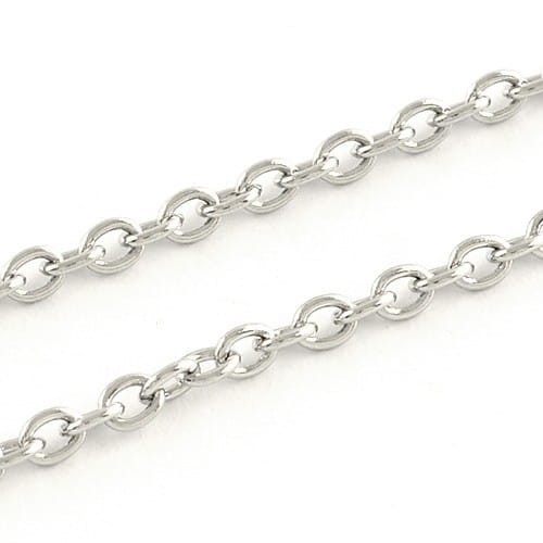 LAN56 Łańcuszek jubilerski ogniwa 2x3mm 1m stal nierdzewna
