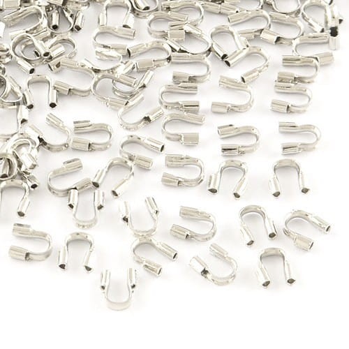 KRZ78 Zakończenia ochronne linki 0,5mm podkówki osłonki 4,5x4mm srebrne