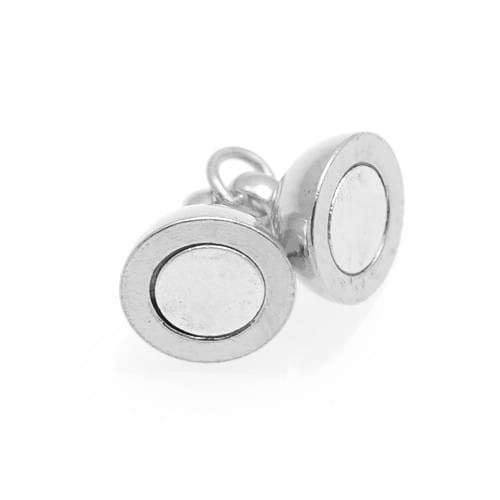 ZAP312 Zapięcie magnetyczne mosiężne do biżuterii kula 8mm - srebrne