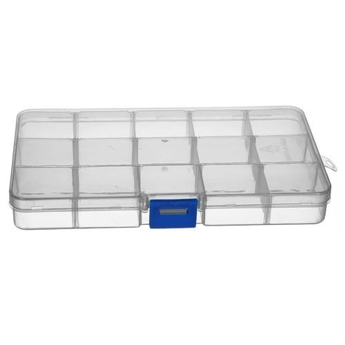 ORG98 Plastikowy pojemnik 175x100mm organizer 15 przegródek na koraliki drobiazgi