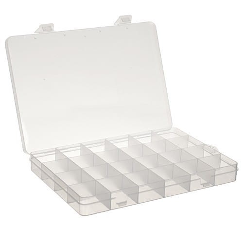 ORG100 Plastikowy pojemnik 130x190mm organizer z 24 przegródkami na koraliki drobiazgi