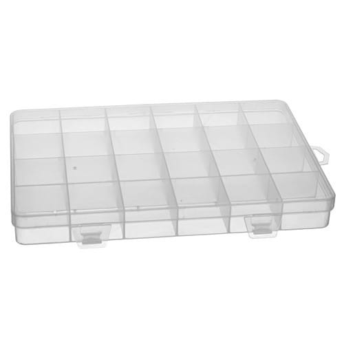ORG100 Plastikowy pojemnik 130x190mm organizer z 24 przegródkami na koraliki drobiazgi