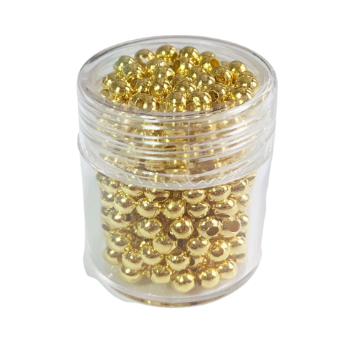 KPM17 Kuleczki ozdobne koraliki przekładki 3mm złote