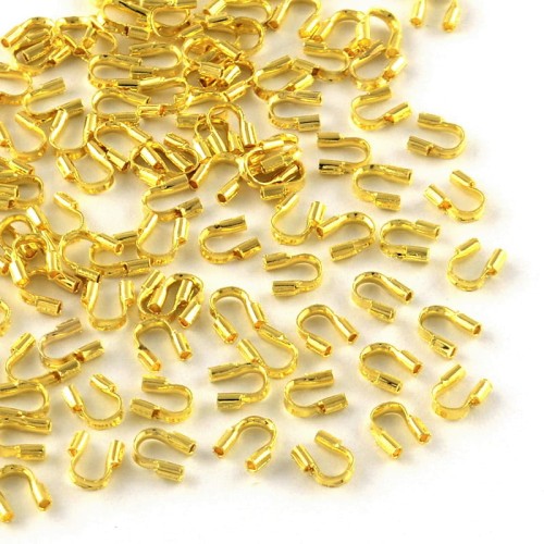 KRZ91 Zakończenia ochronne linki 0,5mm podkówki osłonki 4,5x4mm złote