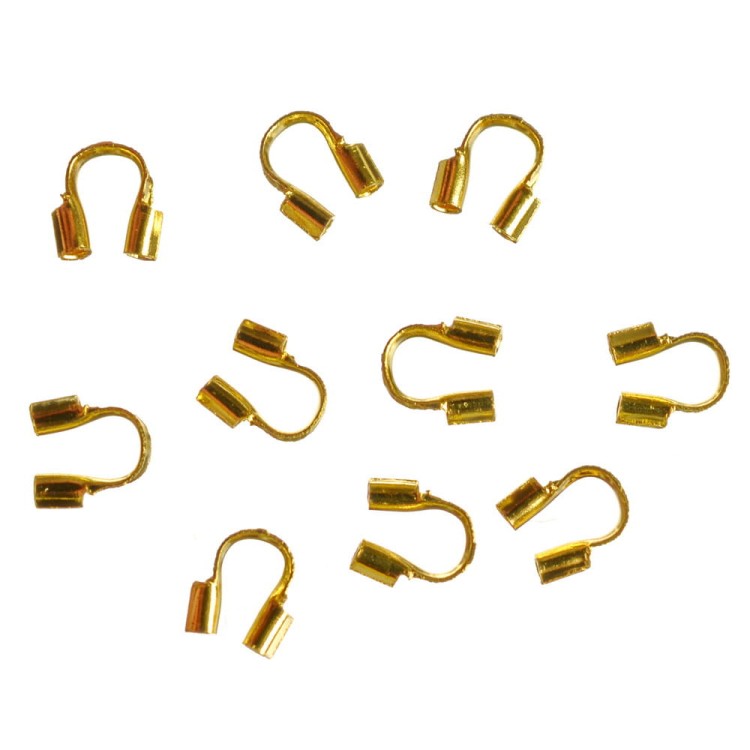 KRZ91 Zakończenia ochronne linki 0,5mm podkówki osłonki 4,5x4mm złote