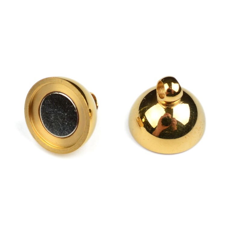 ZAP391 Zapięcie magnetyczne okrągłe kula 12mm stal nierdzewna złote IP
