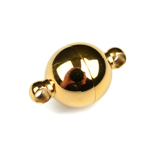 ZAP391 Zapięcie magnetyczne okrągłe kula 12mm stal nierdzewna złote IP