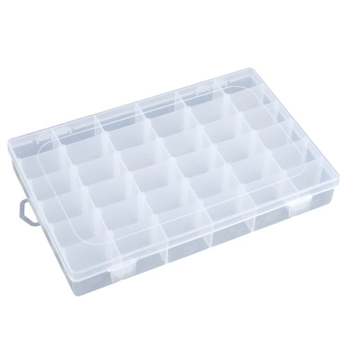 ORG61 Plastikowy pojemnik 280x178mm organizer z 36 przegródkami na koraliki drobiazgi