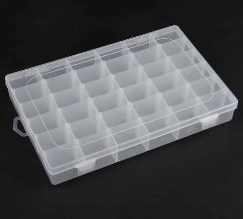 ORG61 Plastikowy pojemnik 280x178mm organizer z 36 przegródkami na koraliki drobiazgi