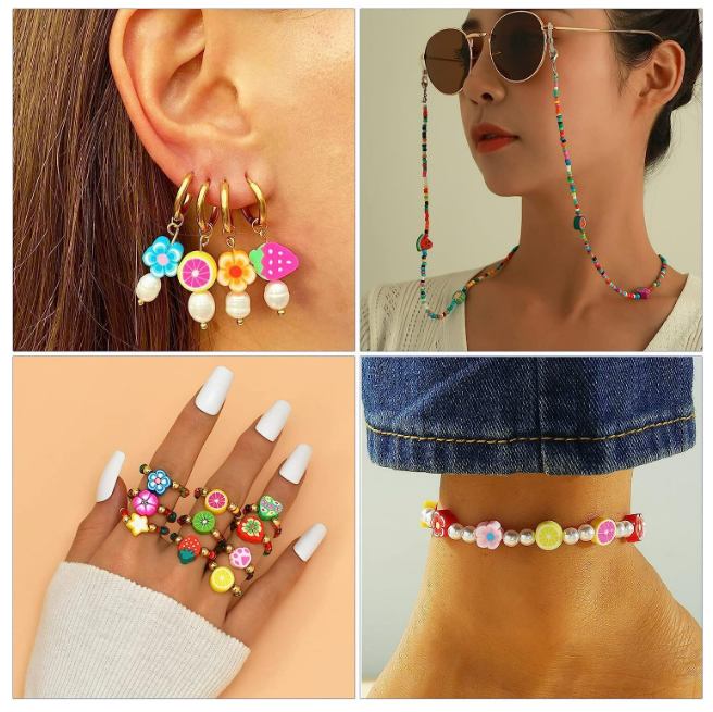 dekorynka koraliki fimo owoce boho katsuki bransoletki surfer