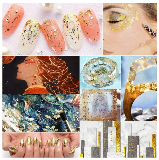 pazłotko folia metalowa szlagmetal dekorynka złocenie żywica epoksydowa