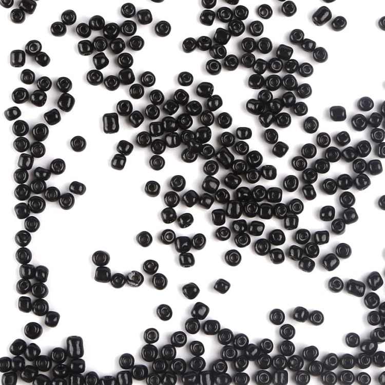 koralikli szklane drobne rokail 4mm czarne