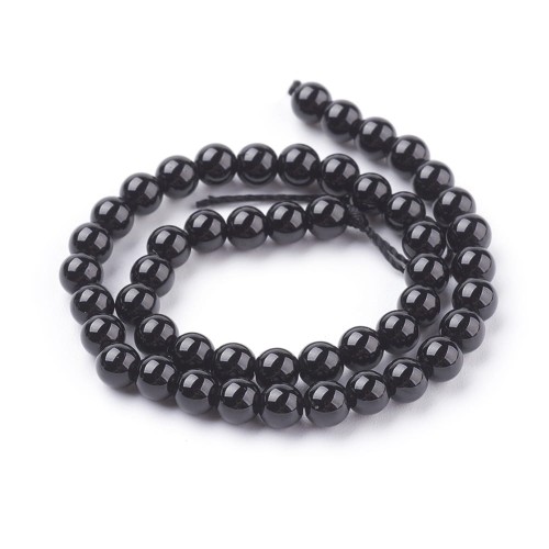 Koraliki czarny turmalin 4mm