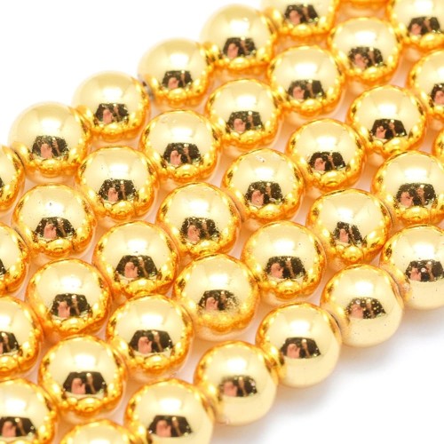 HEM70 Hematyt koraliki kule 3mm sznur 140szt złote