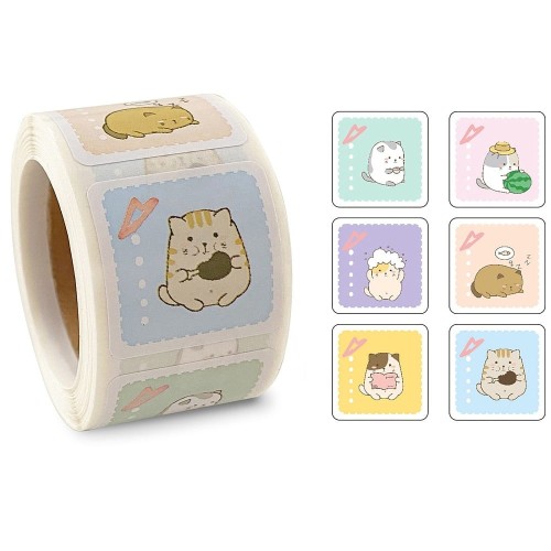 naklejki etykiety koty