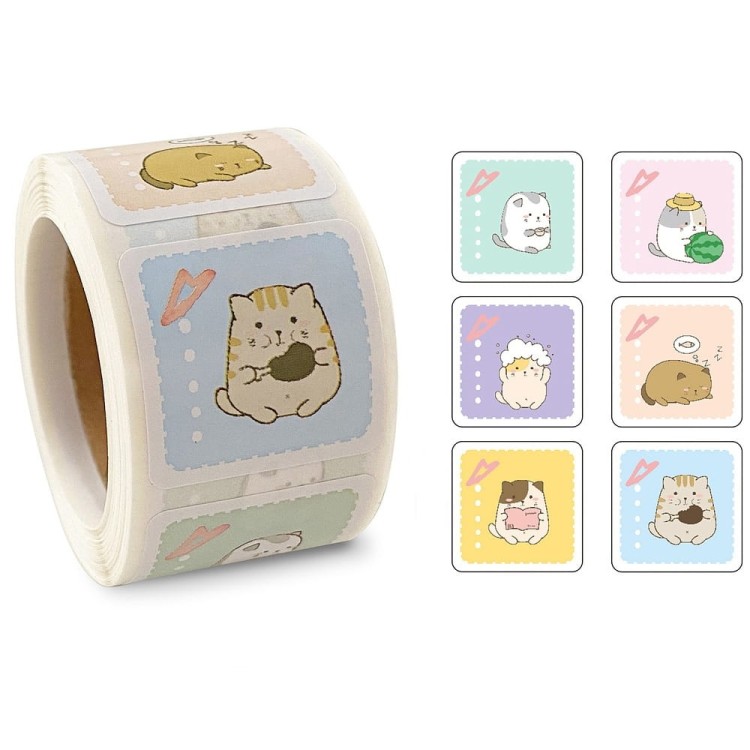 naklejki etykiety koty