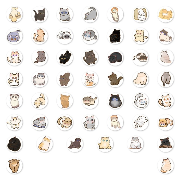 naklejki etykiety koty