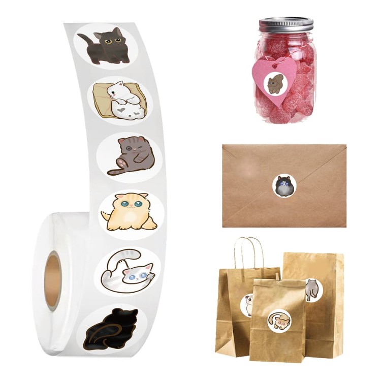 naklejki etykiety koty