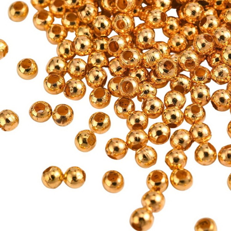 Kuleczki przekładki 2,4mm złote