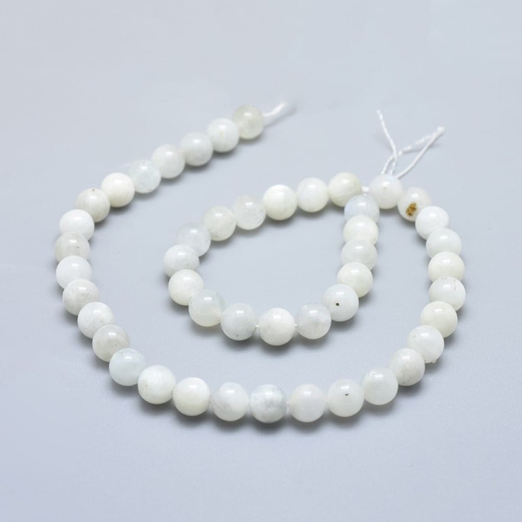 KK045 Kamień księżycowy (White Moonstone) naturalny koraliki kule 8mm