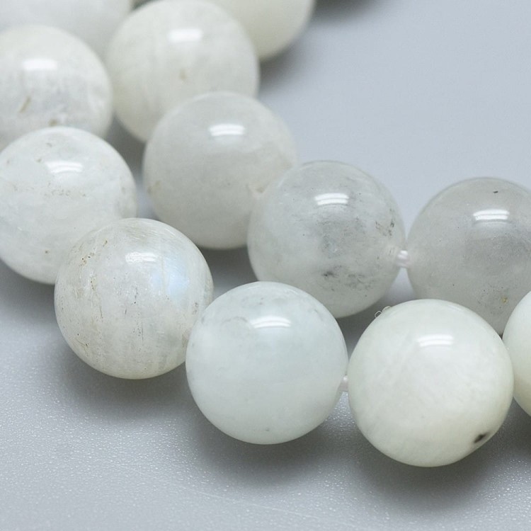 KK045 Kamień księżycowy (White Moonstone) naturalny koraliki kule 8mm