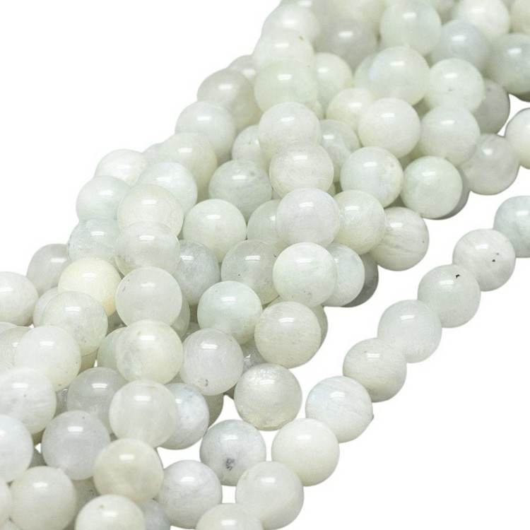 KK045 Kamień księżycowy (White Moonstone) naturalny koraliki kule 8mm