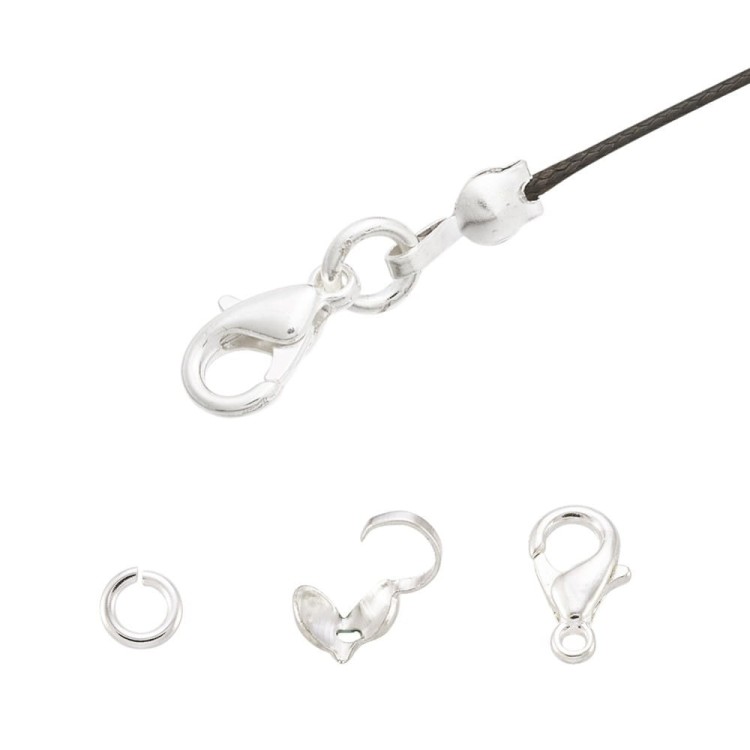 LAP88 końcówki zakończenia łapaczki chłopczyki 9x4mm/3mm srebrne