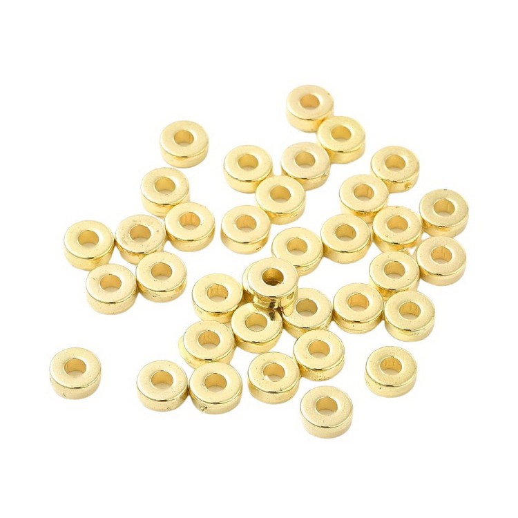 CCB52 Koraliki akrylowe ringi 6mm złote