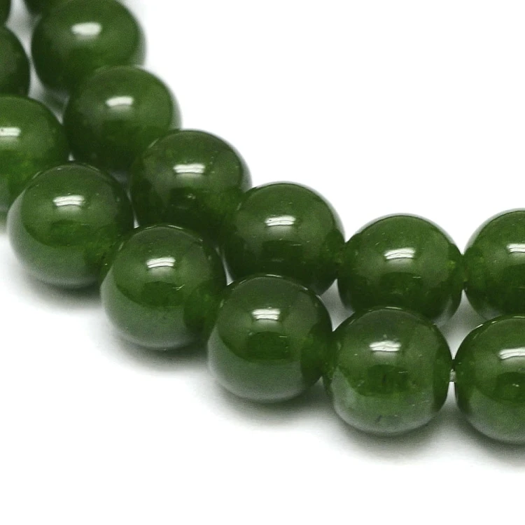 JAD122 Jadeit TaiWan kamień naturalny koraliki kule 8mm sznur 48szt c.zielony