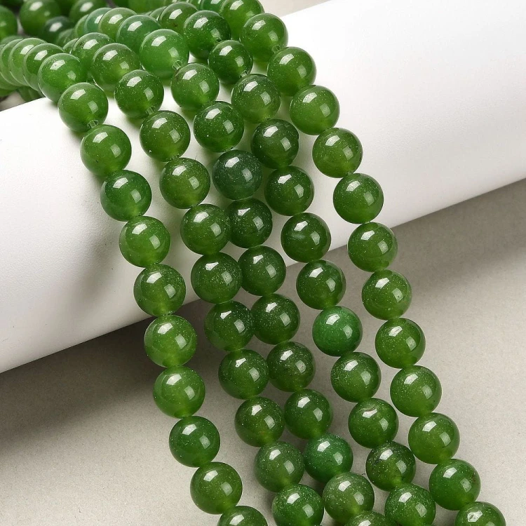 JAD123 Jadeit TaiWan kamień naturalny koraliki kule 6mm sznur 63szt c.zielony