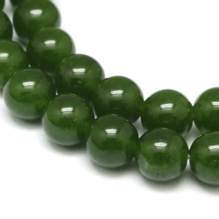 JAD123 Jadeit TaiWan kamień naturalny koraliki kule 6mm sznur 63szt c.zielony