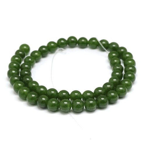 JAD123 Jadeit TaiWan kamień naturalny koraliki kule 6mm sznur 63szt c.zielony