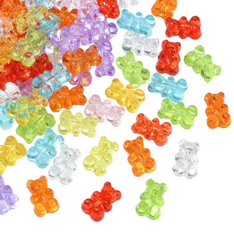 kpl35 koraliki akrylowe misie