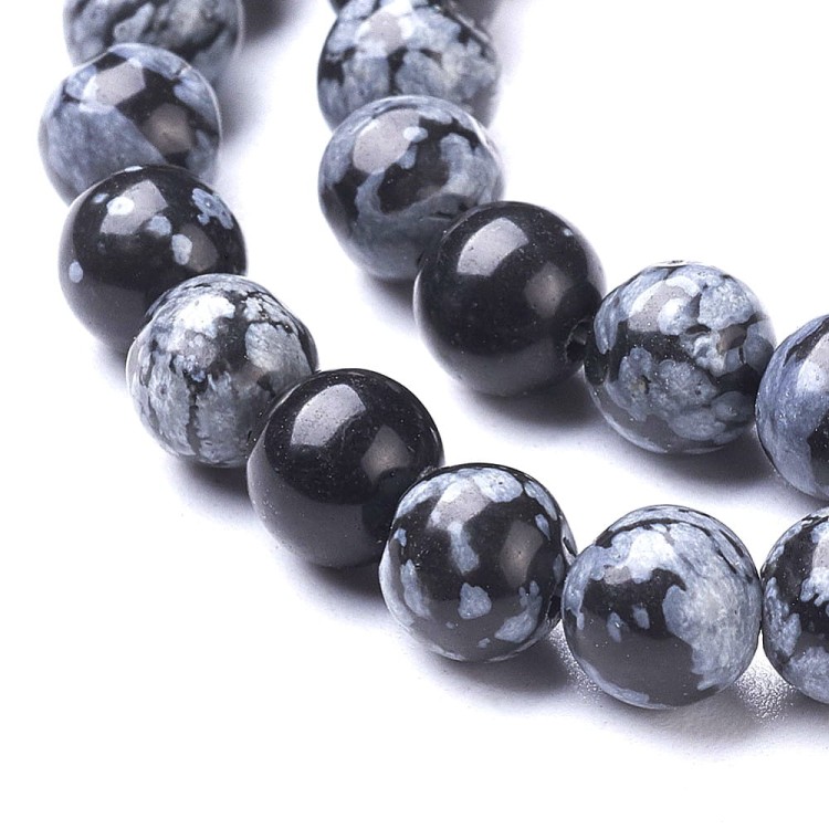 OBS07 Obsydian śnieżny kamień naturalny koraliki kule 6mm