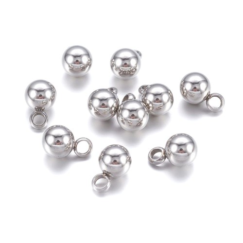 ZSS169 Zawieszka kula kulka 8x5mm stal nierdzewna