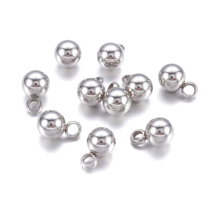 ZSS169 Zawieszka kula kulka 8x5mm stal nierdzewna