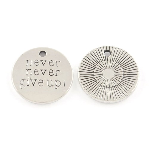 ZAW01 Zawieszka metalowa never give up