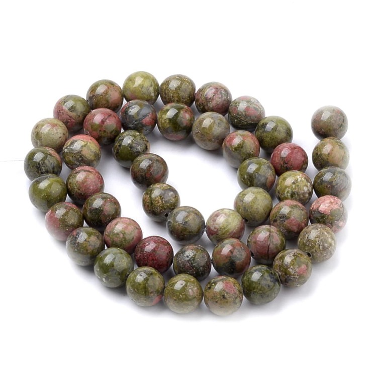 jas47 jaspis unakit naturalny koraliki kule