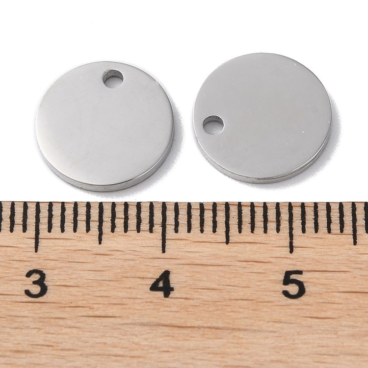 ZSS176 zawieszka ze stali nierdzewnej blaszka okrągła 11mm do grawerowania