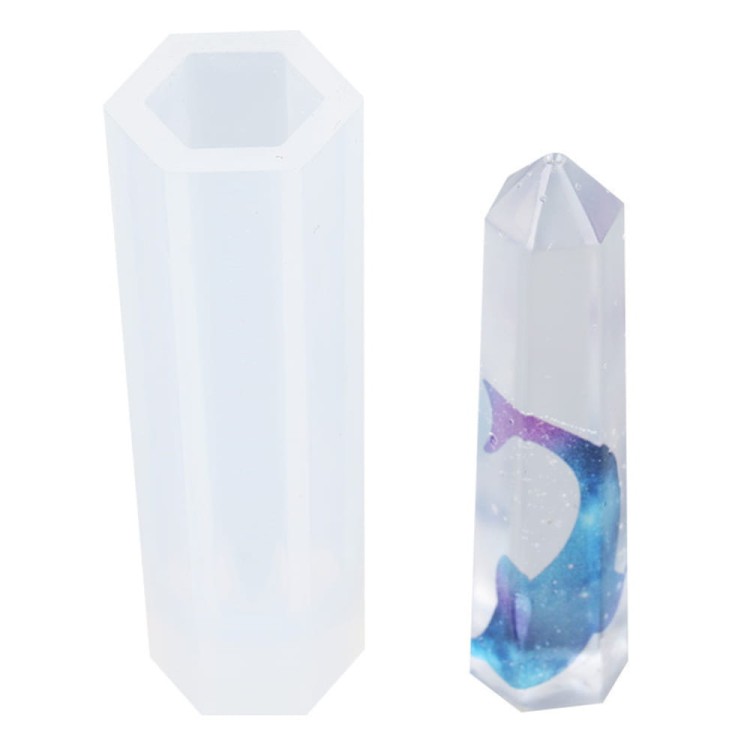 BFS19 Foremka silikonowa do żywicy zawieszka sześciokątna sopel pocisk