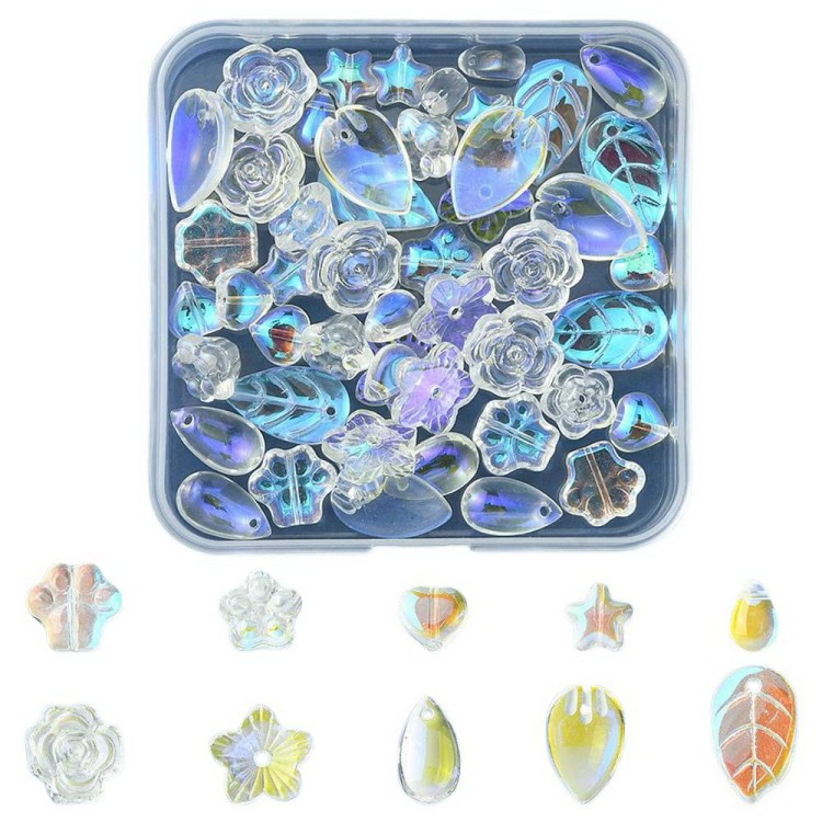 ZKOR40 Zestaw koralików szklanych mix kształtów