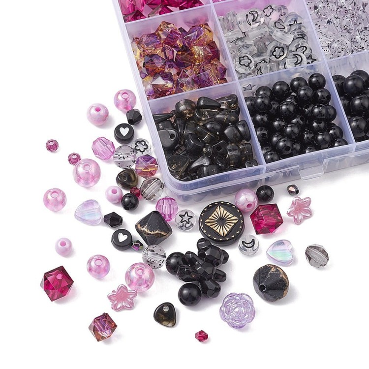 ZKOR43 Zestaw do tworzenia biżuterii bransoletek koraliki akrylowe żyłki