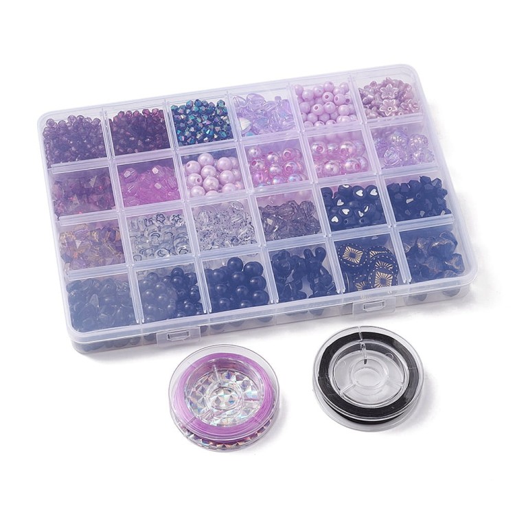 ZKOR43 Zestaw do tworzenia biżuterii bransoletek koraliki akrylowe żyłki