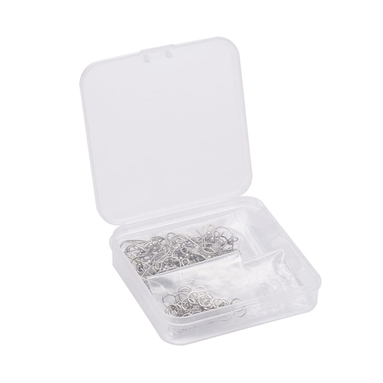 ZPF57 zestaw półfabrykaty do biżuterii stal nierdzewna bigle ogniwa