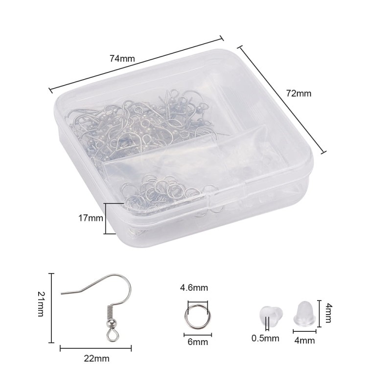 ZPF57 zestaw półfabrykaty do biżuterii stal nierdzewna bigle ogniwa