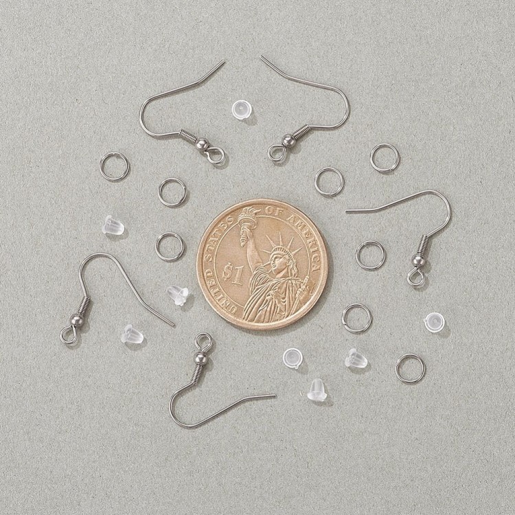 ZPF57 zestaw półfabrykaty do biżuterii stal nierdzewna bigle ogniwa