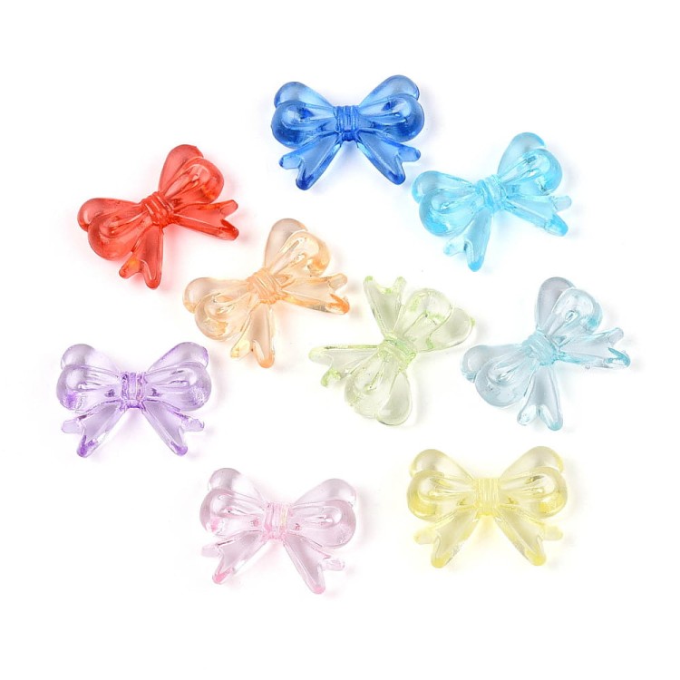 Koraliki akrylowe kokardki