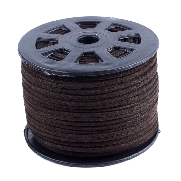 KZA107 Rzemień zamszowy płaski 3mm brązowy